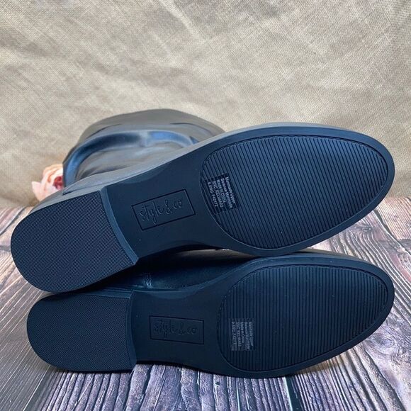 Style & Co Black Wide Calf Kelimae Scrunched Boots - Picture 6 of 8